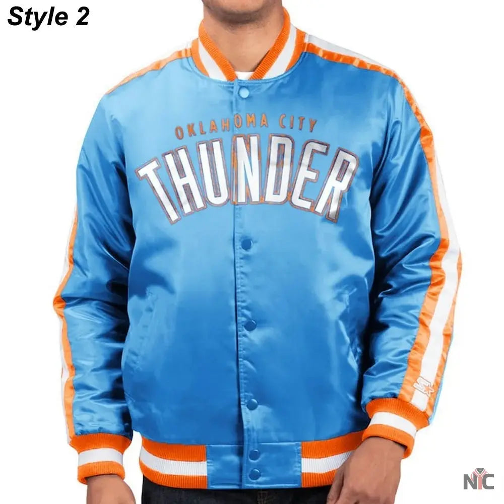 Starter Oklahoma City Thunder Orange and Blue Jacket Clanton Jacket