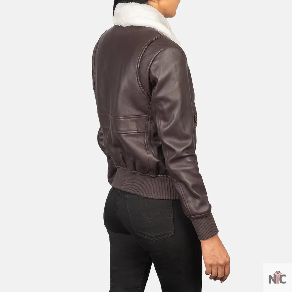 Stella G-1 Maroon Leather Bomber Jacket Clanton Jacket