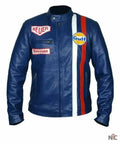 Steve McQueen Le Mans Gulf Racing Blue Jacket Clanton Jacket