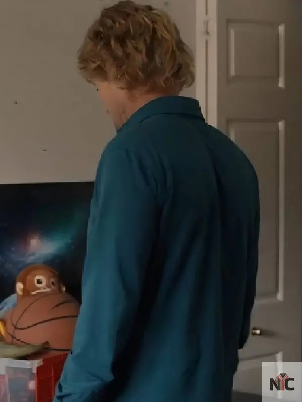 Stick Owen Wilson Blue Long Sleeve Polo Shirt Clanton Jacket