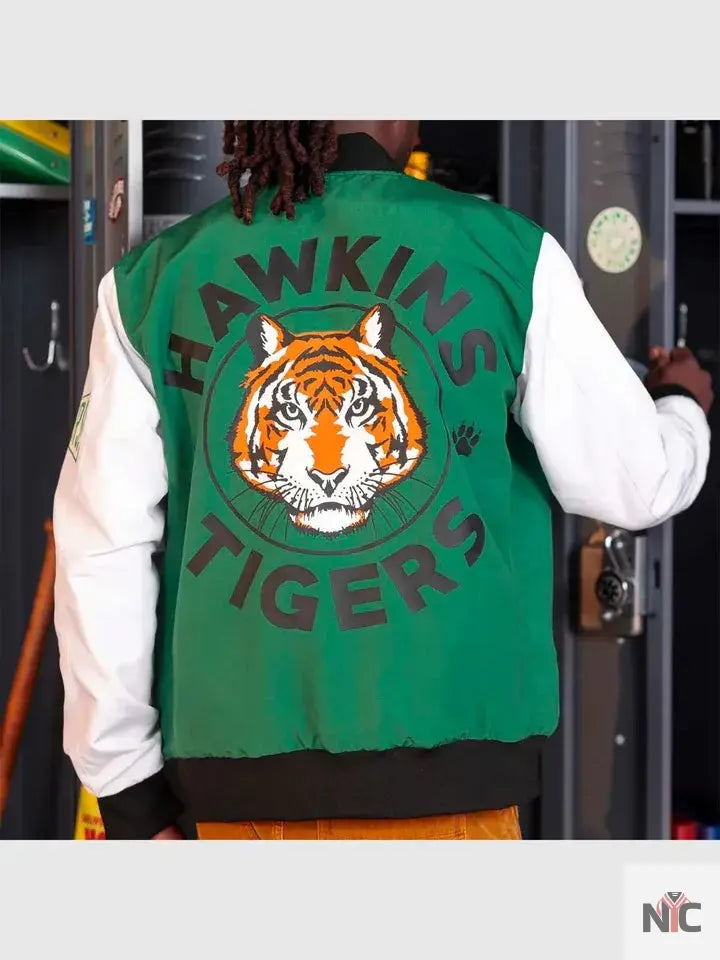 Stranger Things x Hawkins Tigers Reversible Bomber Jacket Clanton Jacket