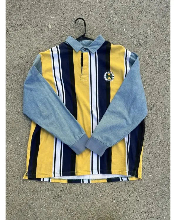 Stranger Things S05 Caleb McLaughlin Striped Polo Top