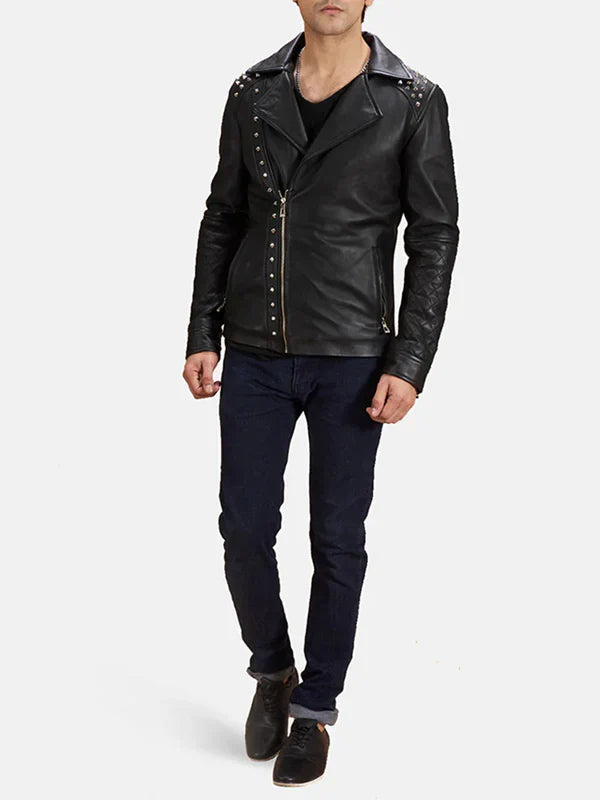 Studded Leather Jacket Mens