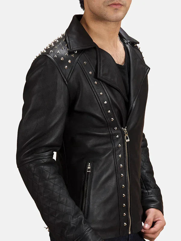 Studded Leather Jacket Mens