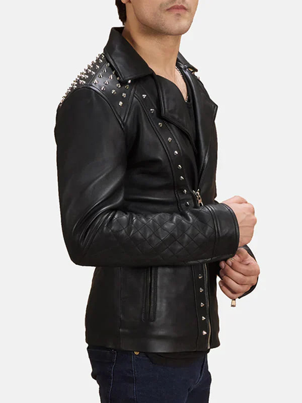 Studded Leather Jacket Mens