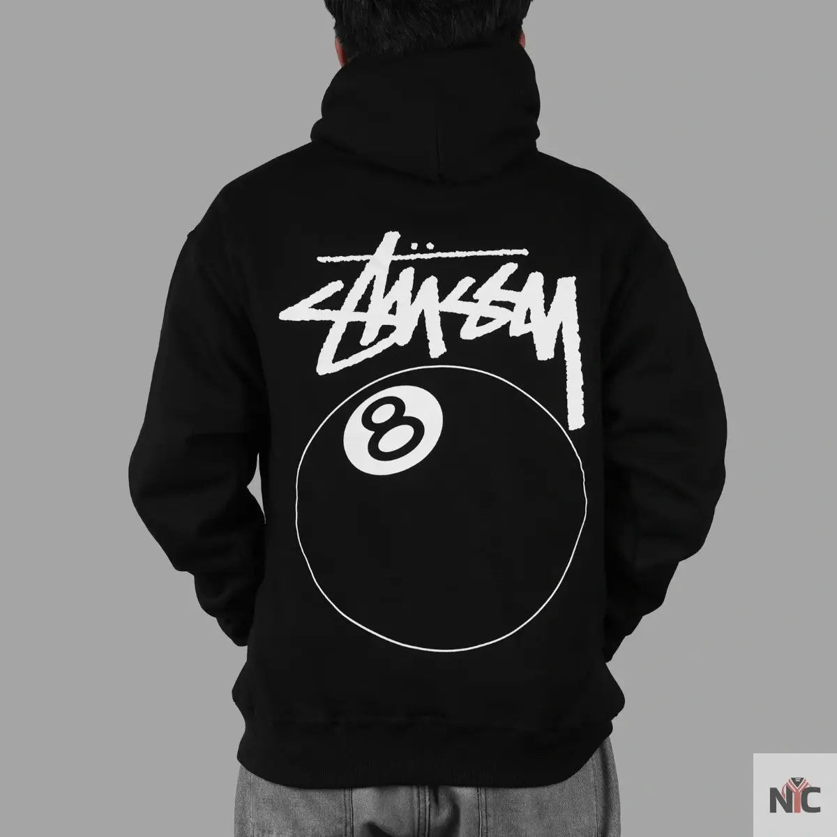 Stussy 8 Ball Unisex Black Hoodie Clanton Jacket