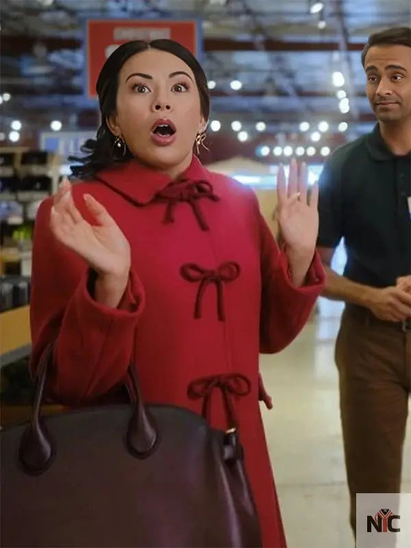 Sugarplummed 2024 Janel Parrish Pink Bow Coat Clanton Jacket