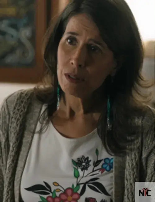 Sullivan’s Crossing S02 Edna Cranebear White Shirt Clanton Jacket