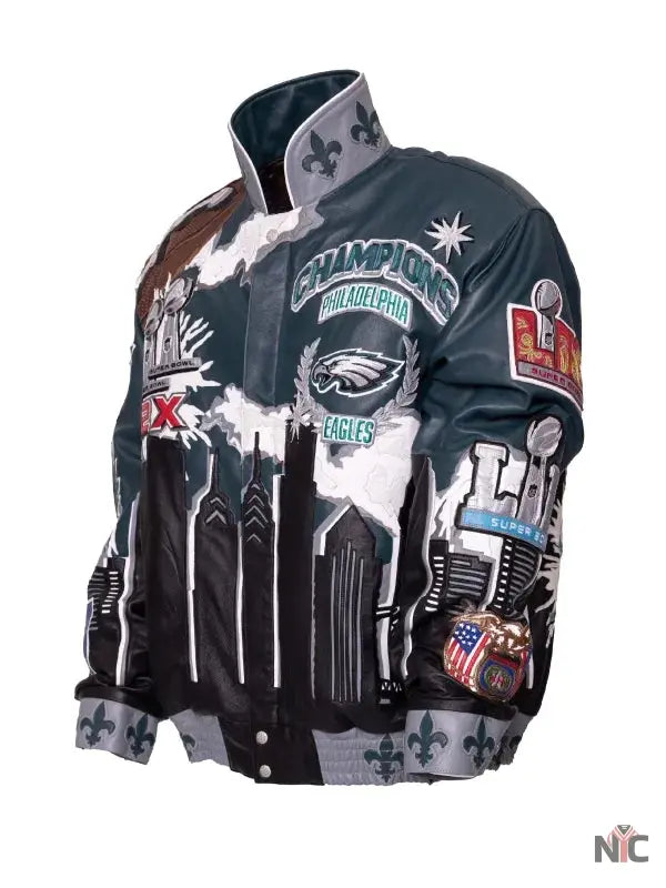 Super Bowl Champions Philadelphia Eagles Leather Jacket Clanton Jacket