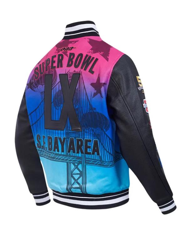Super Bowl LX 2026 Black Varsity Jacket