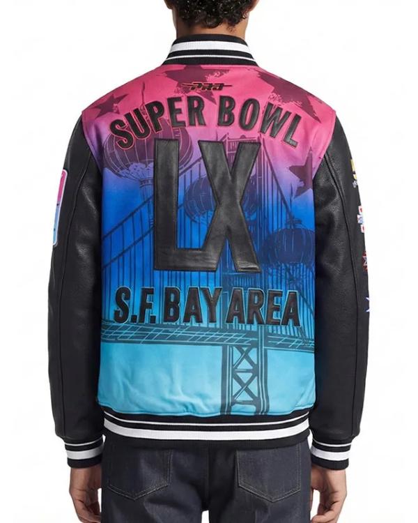 Super Bowl LX 2026 Black Varsity Jacket