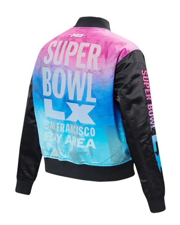 Super Bowl LX Black Satin Jacket