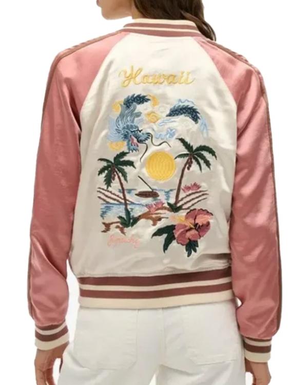 Superdry Suikajan Pink Hawaii Print Bomber Jacket Clanton Jacket