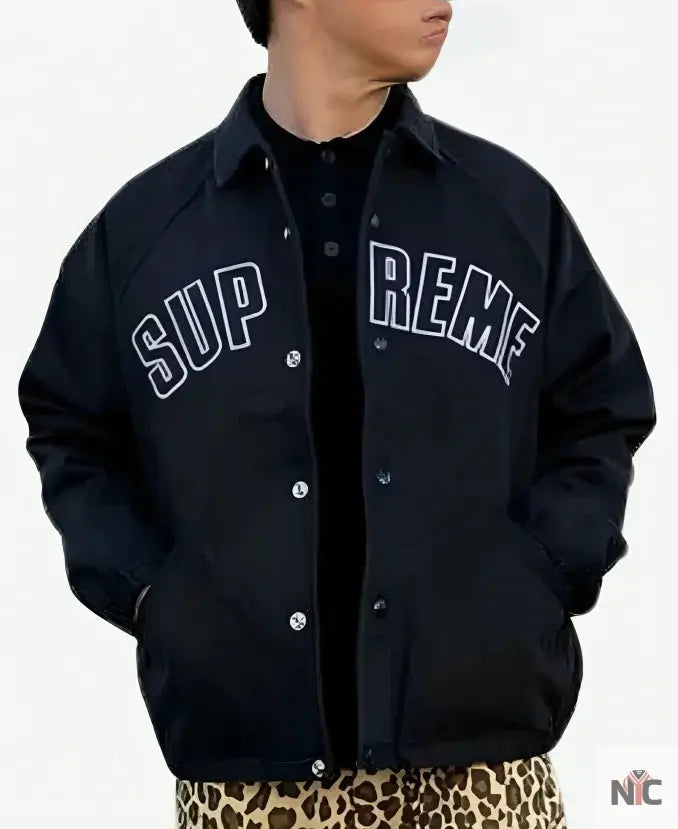 Supreme ARC Denim Coaches Black Jacket - Clanton Jacket