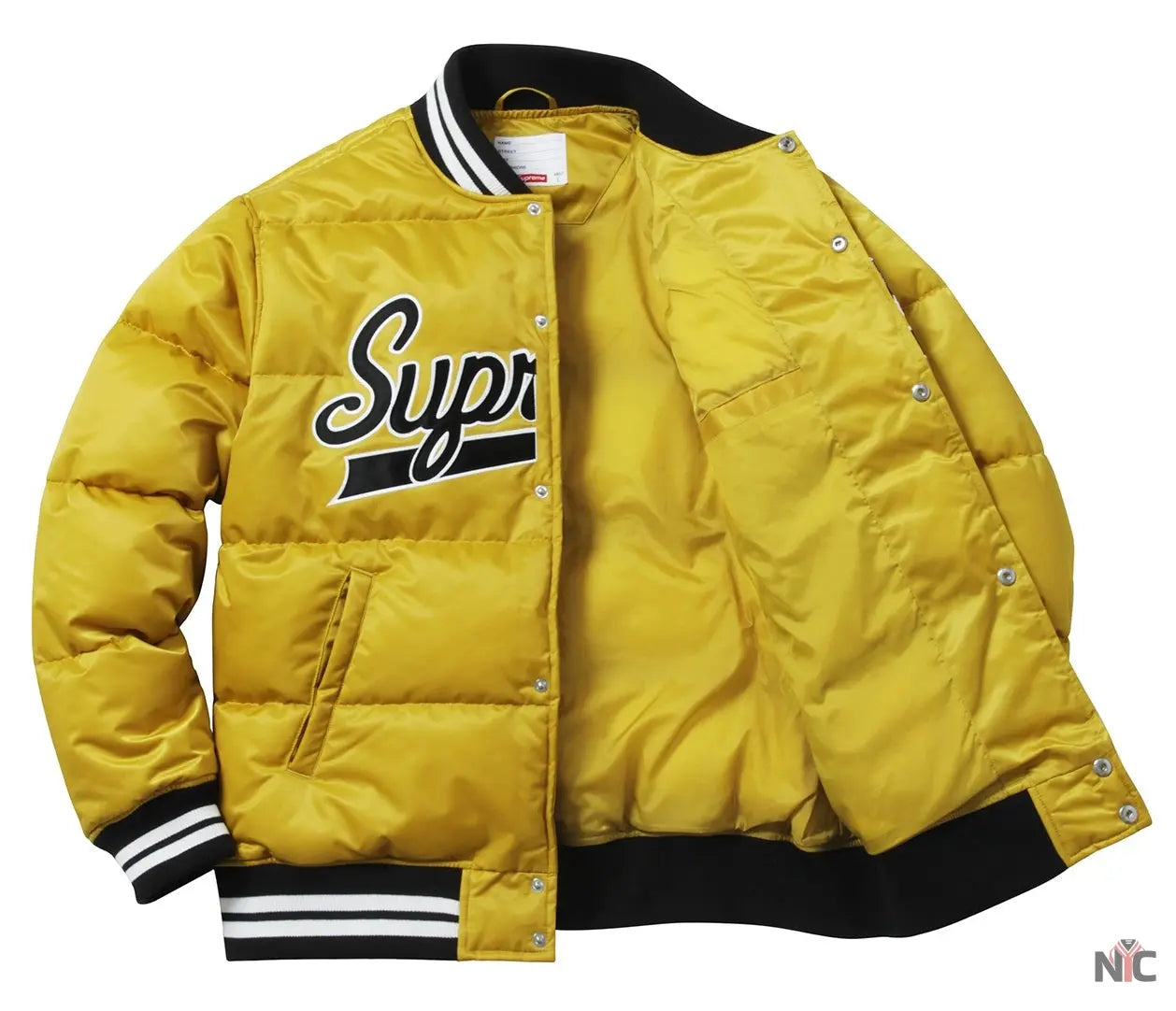 Supreme Black Puffy Varsity Jacket Clanton Jacket
