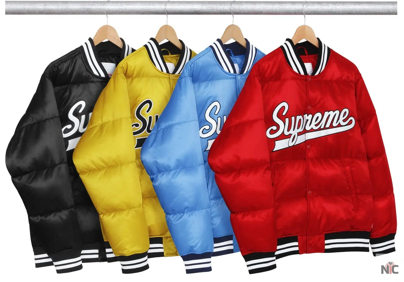 Supreme Black Puffy Varsity Jacket Clanton Jacket