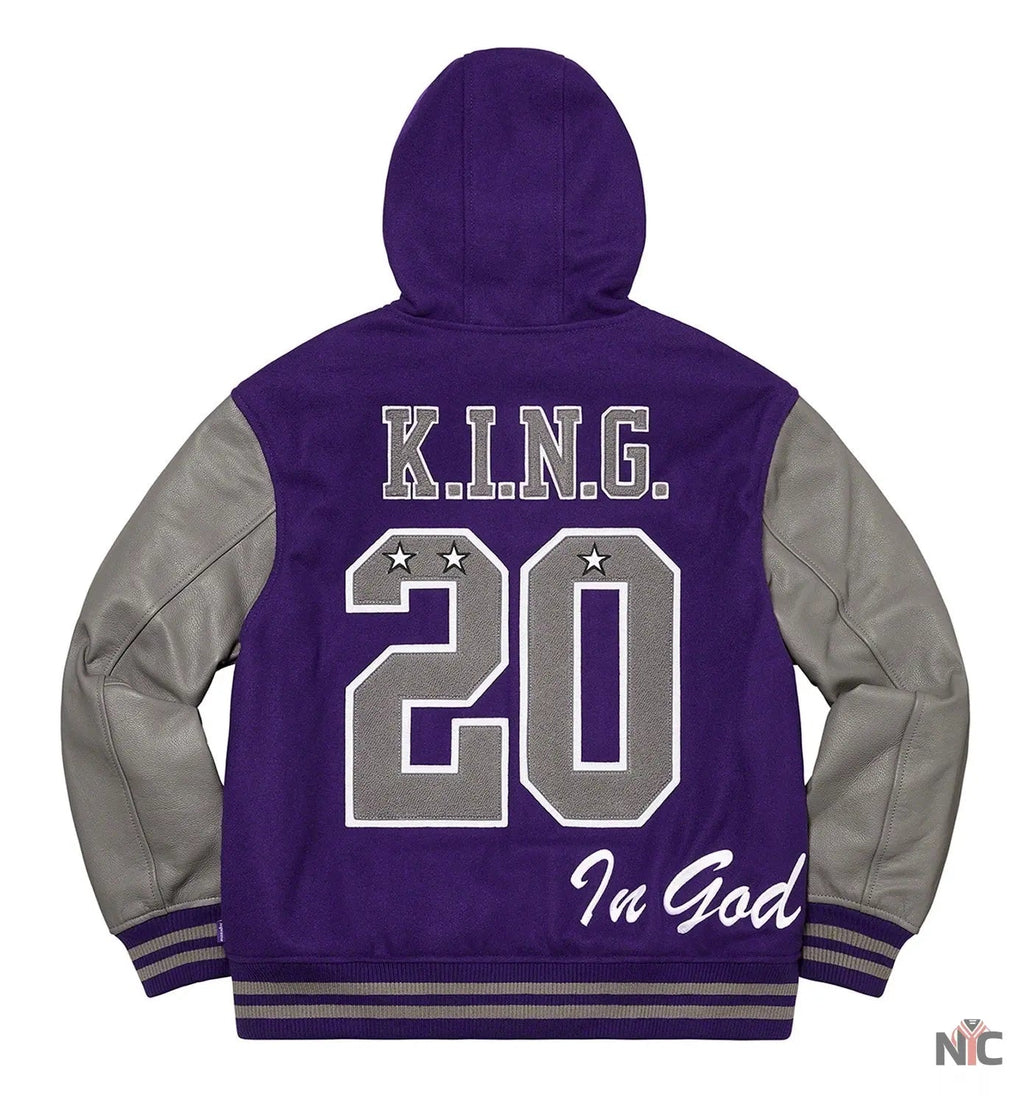 Supreme King Hooded Varsity Jacket Clanton Jacket