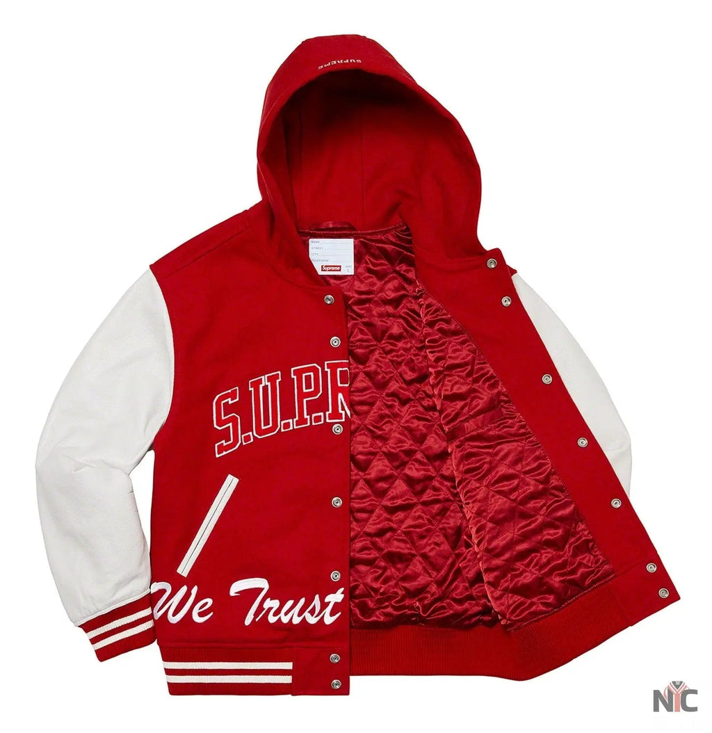 Supreme King Hooded Varsity Jacket Clanton Jacket