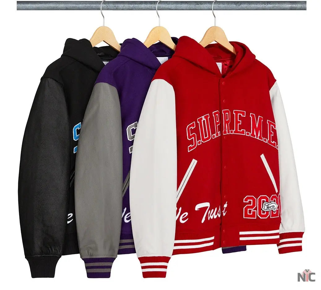 Supreme King Hooded Varsity Jacket Clanton Jacket