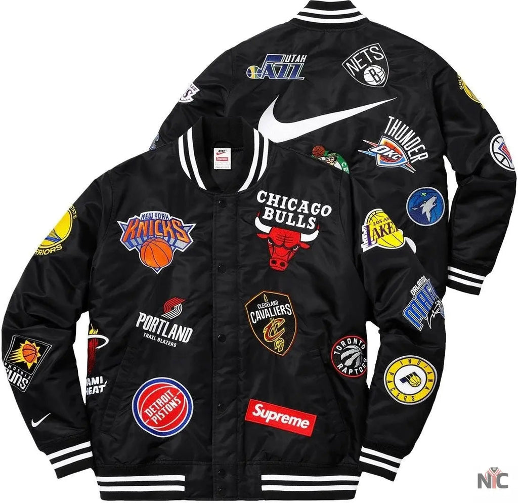 Supreme X Nike NBA Teams Logo Varsity Jacket Clanton Jacket