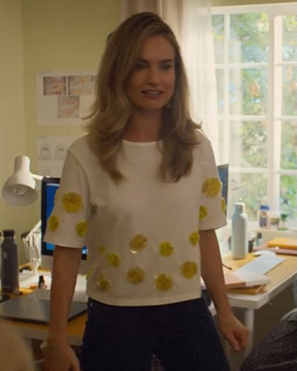 Swiped Lily James Floral White Top USA Jackets