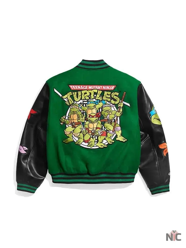 TMNT Green Varsity Bomber Jacket Clanton Jacket