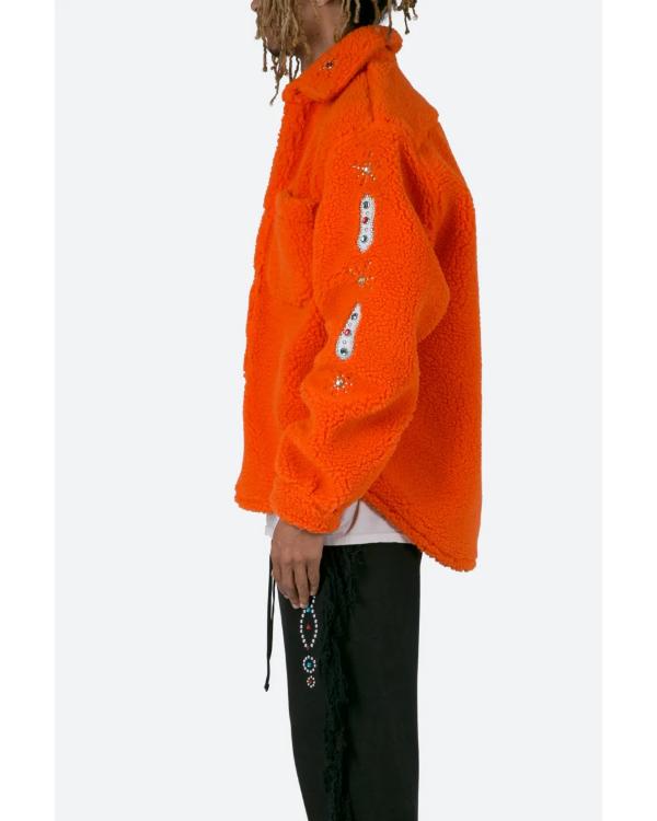 Hell Motel S01 Orange Sherpa Jacket Clanton Jacket