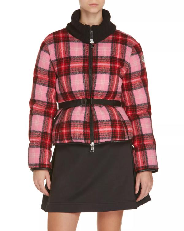 The Five 2025 Dana Perino Pink And Red Plaid Puffer Jacket