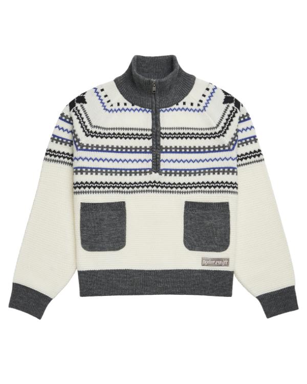 Taylor Swift Folklore Album Quarter Zip Up Sweater