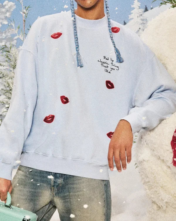 Taylor Swift Sequin Red Lip Classic Thing That You Like Sweatshirt