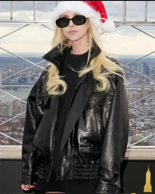 Taylor Momsen Empire State Building Leather Jacket