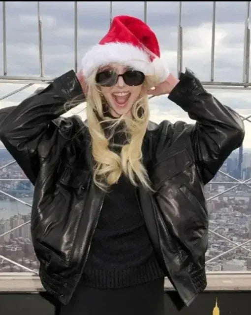 Taylor Momsen Empire State Building Leather Jacket