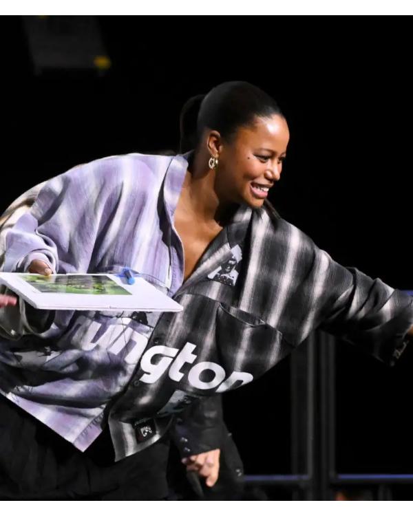 Taylour Paige 2025 Comic-Con International Plaid Shirt Clanton Jacket