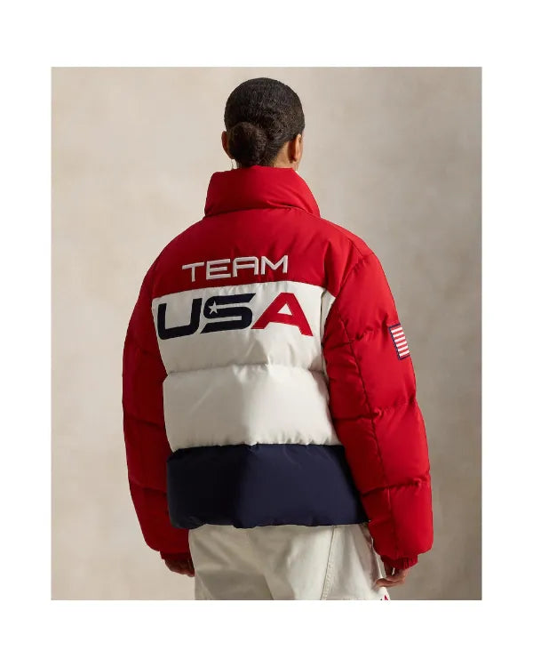 Team USA Olympics 2026 Opening Ceremony Red Puffer Jacket