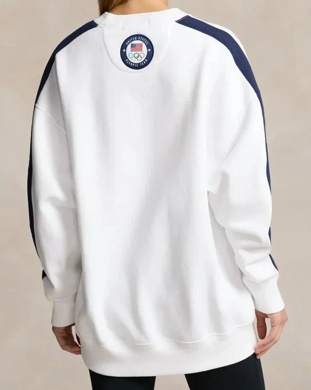 Team USA Oversize Fleece Crewneck Sweatshirt Clanton Jacket