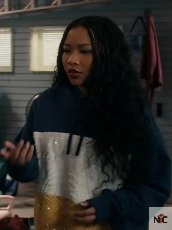 The Equalizer S5 Laya DeLeon Hayes Color Blocked Hoodie Clanton Jacket