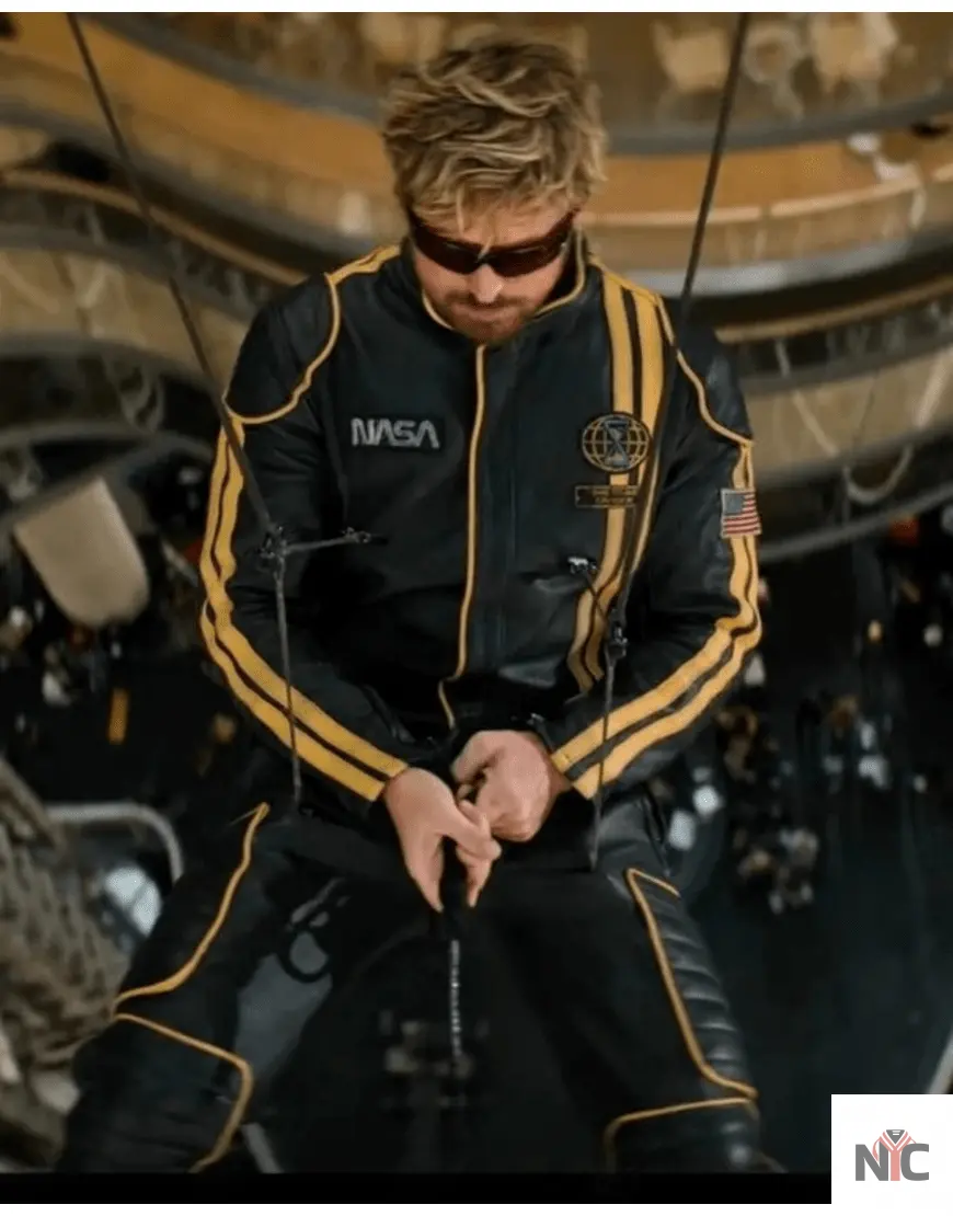 The Fall Guy 2024 Ryan Gosling NASA Leather Tracksuit Clanton Jacket