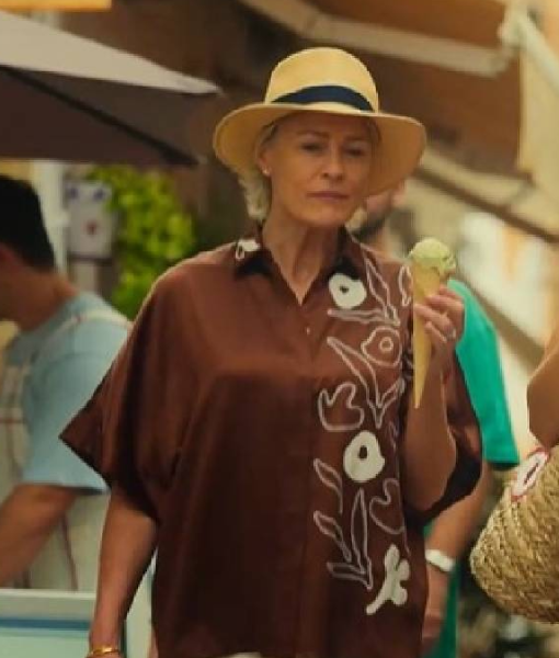 The Girlfriend Robin Wright Brown Floral Shirt USA Jackets