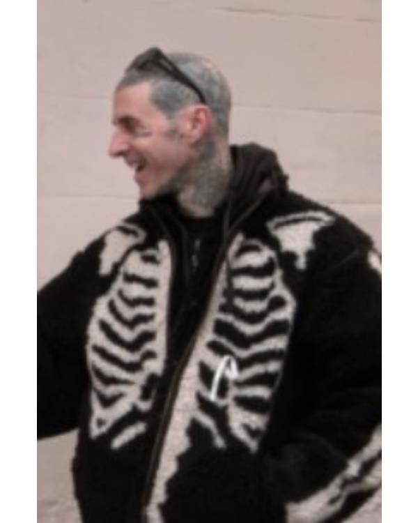 The Kardashians S07 Travis Barker Sherpa Skeleton Jacket
