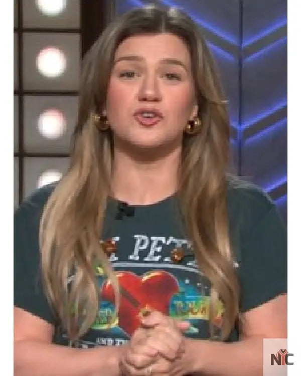 The Kelly Clarkson Show Kelly Clarkson Heart Printed T-Shirt Clanton Jacket