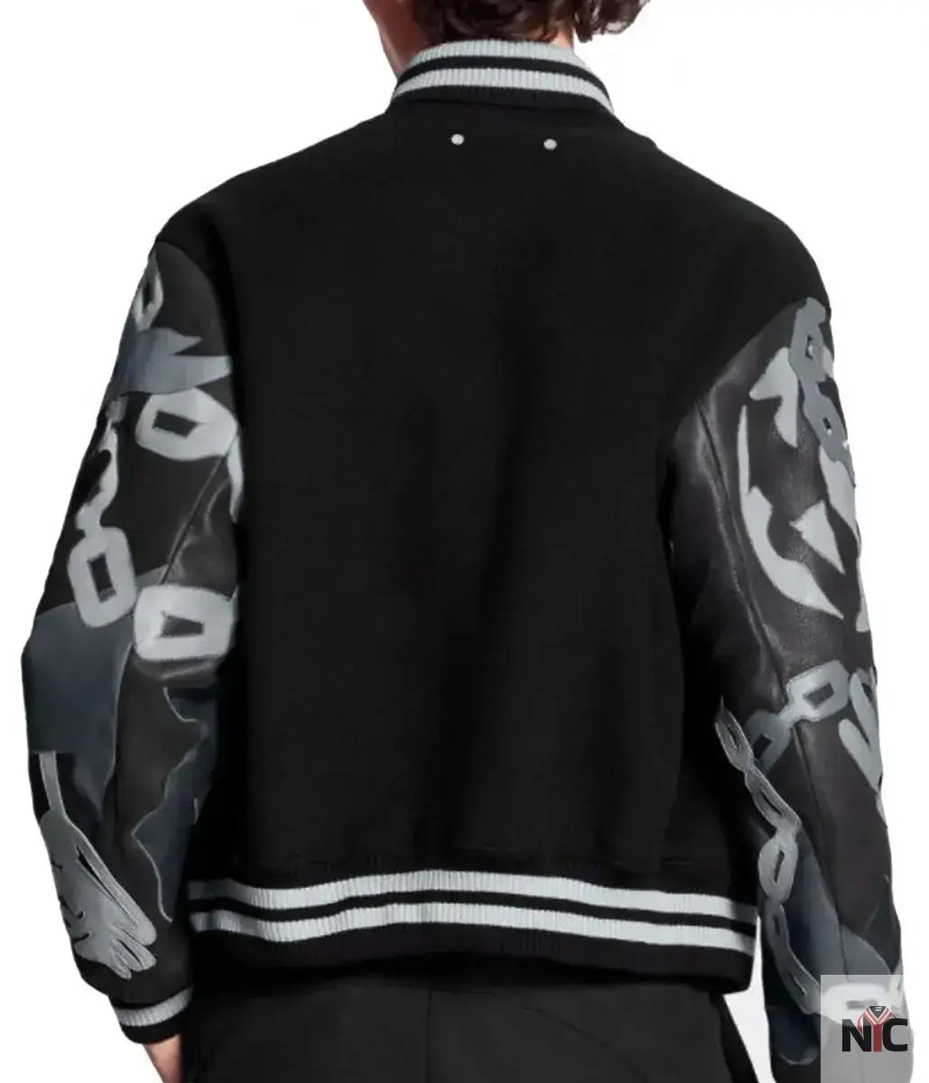 The Kid Laroi Wrong Camo Chains Lv Varsity Jacket Clanton Jacket