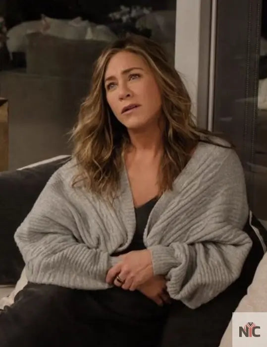 The Morning Show Jennifer Aniston Shrug Sweater Clanton Jacket