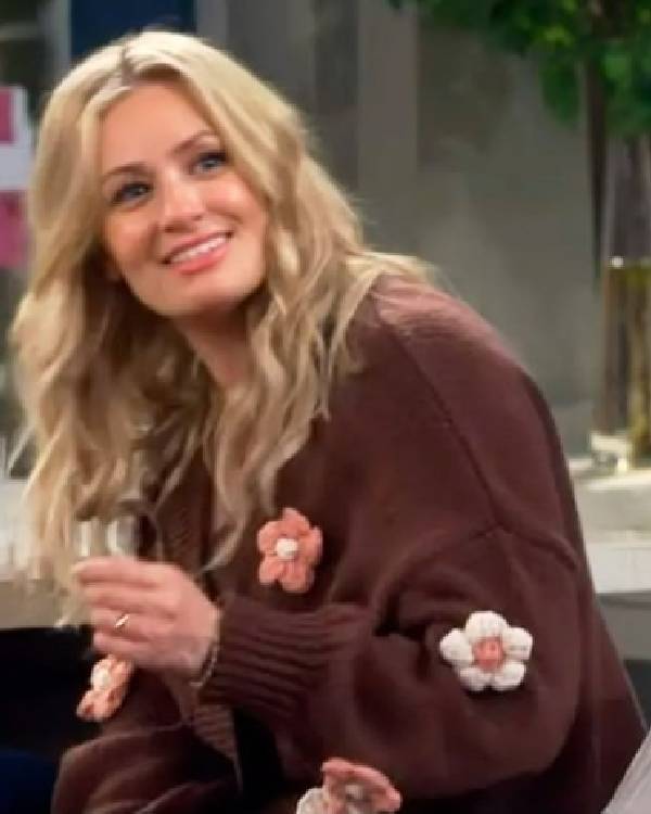 The Neighborhood Beth Behrs Brown Flower Cardigan