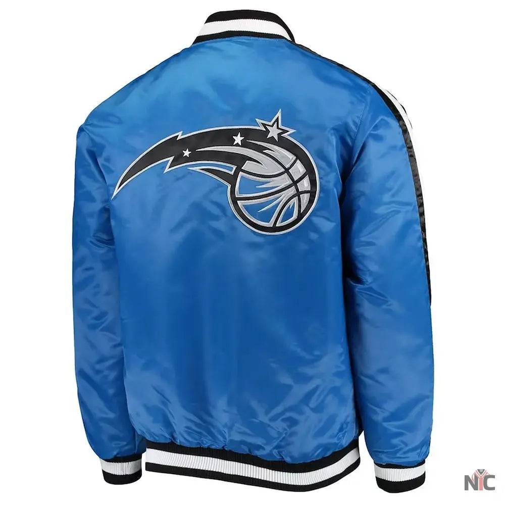 The Offensive Orlando Magic Blue Varsity Satin Jacket Clanton Jacket