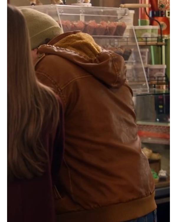 The Spirit of Christmas Station Chase Garland Brown Leather Jacket