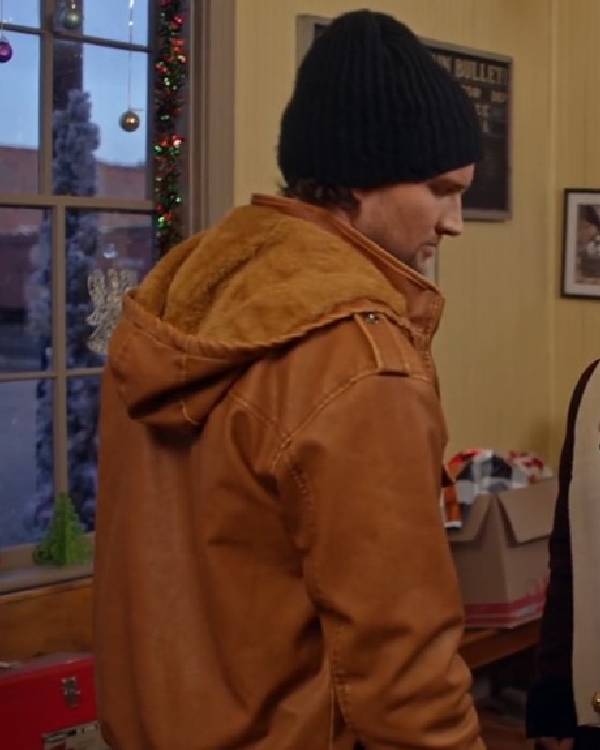 The Spirit of Christmas Station Chase Garland Brown Leather Jacket