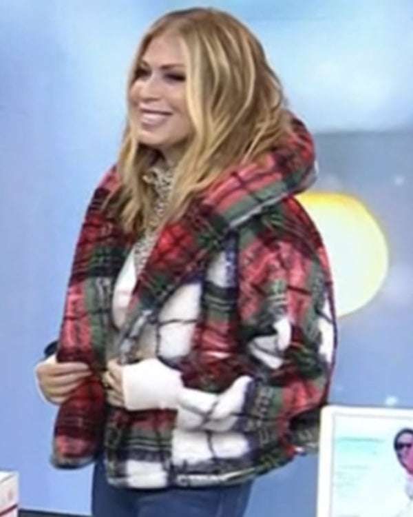 The Today Show 2025 Jill Martin Plaid Sherpa Jacket