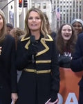 The Today Show 2025 Savannah Guthrie Gold Trim Black Coat