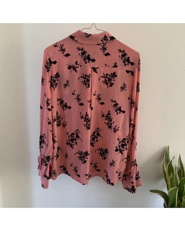 The Today Show Savannah Guthrie Pink & Black Floral Shirt
