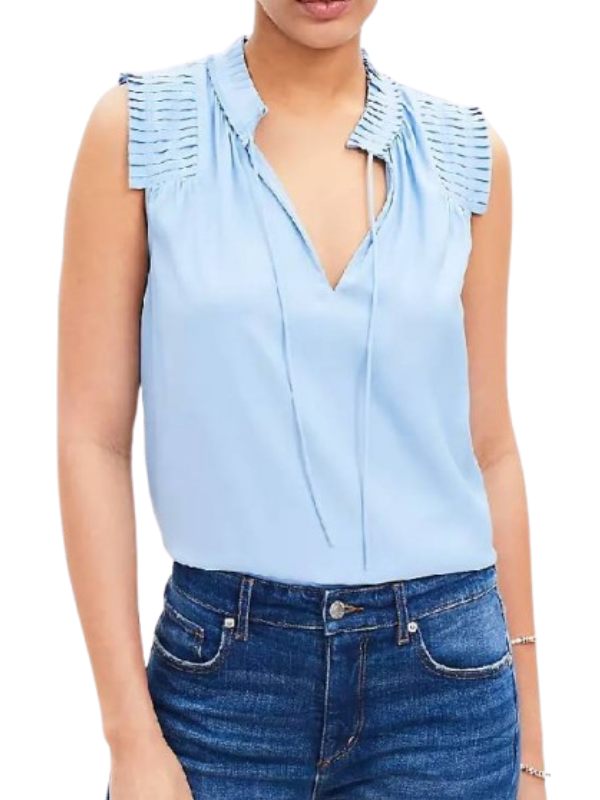 The Today Show Dylan Dreyer Blue Pleated Top Clanton Jacket